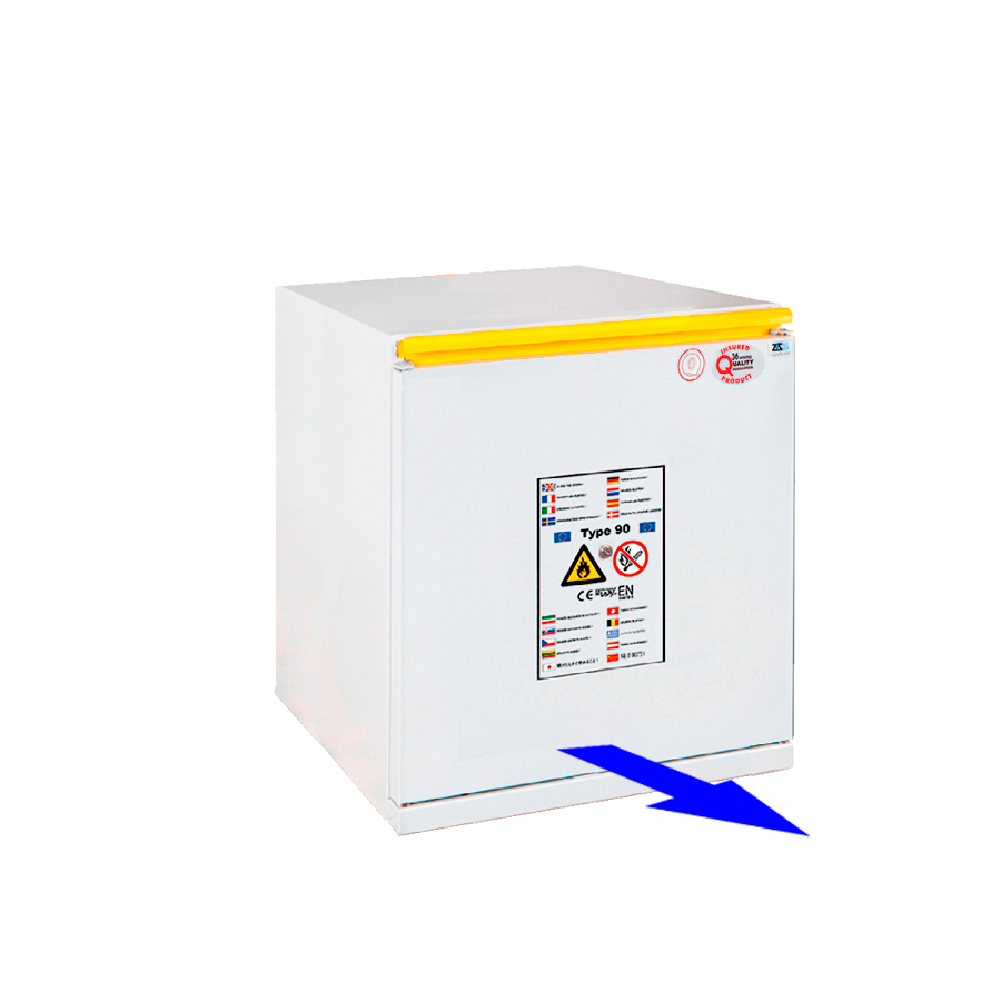 [049019] Armario ignífugo con resistencia al fuego de 90 minutos con 1 cajón extraible - Dim.: 590x520x620h mm - Gris ral 7035