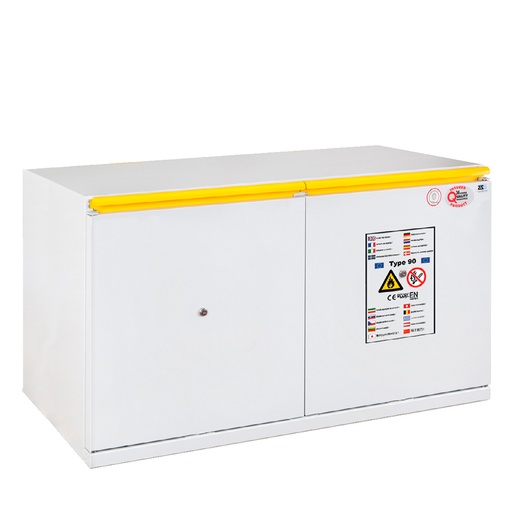 [049020] Armario ignífugo con resistencia al fuego de 90 minutos con doble puerta batiente - Dim.: 890x520x620h mm - Gris ral 7035