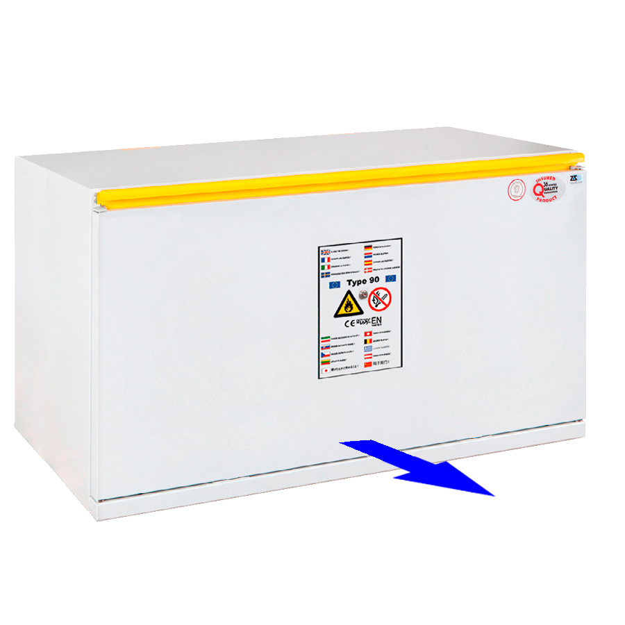 [049021] Armario ignífugo con resistencia al fuego de 90 minutos con 1 cajón extraible - Dim.: 890x520x620h mm - Gris ral 7035