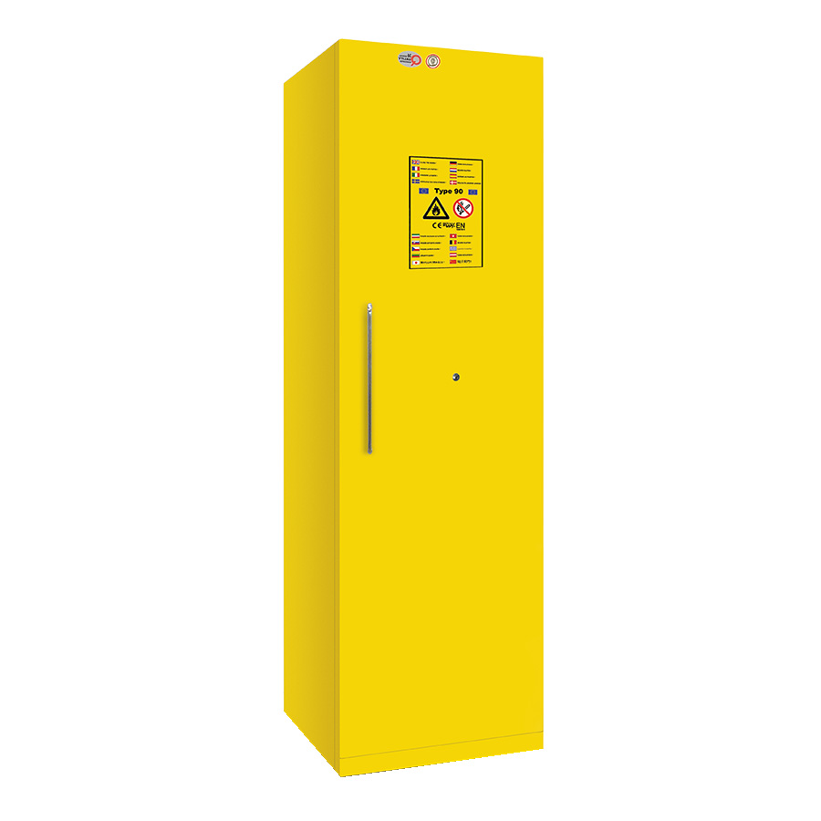 [049071] Armario de seguridad con resistencia al fuego de 90 minutos - Dim.: 595x600x1950h mm - Amarillo ral 1021