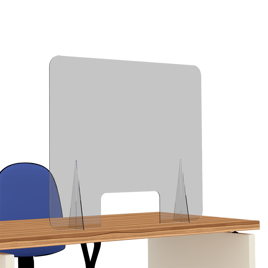 [049077] Mampara transparente de protección para mostrador con ventanilla - Dim.: 900x100x740h mm - Plástico transparente