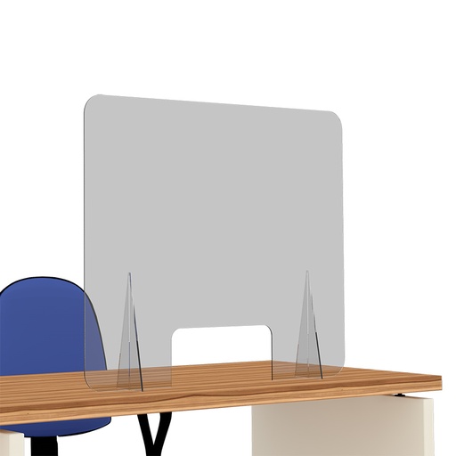 [049077] Mampara transparente de protección para mostrador con ventanilla - Dim.: 900x100x740h mm - Plástico transparente