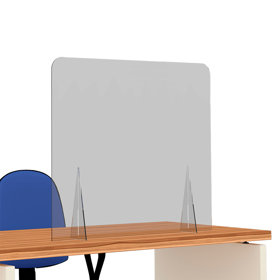 [049080] Mampara transparente de protección para mostrador sin ventanilla - Dim.: 900x100x740h mm - Plástico transparente