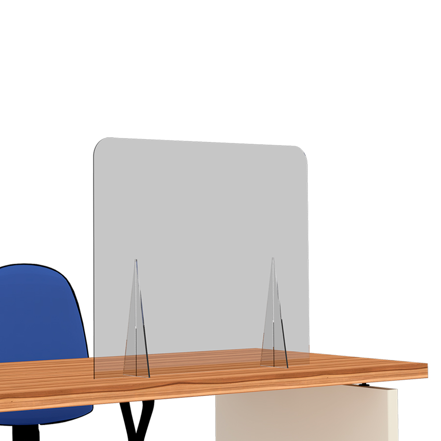 [049082] Mampara transparente de protección para mostrador sin ventanilla - Dim.: 740x100x600h mm - Plástico transparente