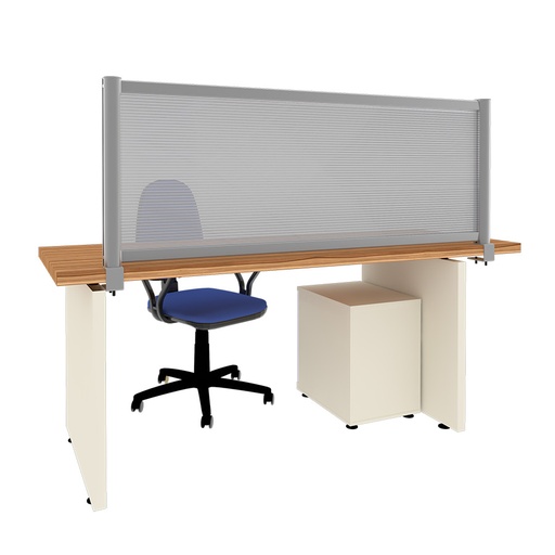 [049091] Mampara separadora de sobremesa con panel translúcido - Dim.: 1600x60x600h mm - Aluminio y policarbonato