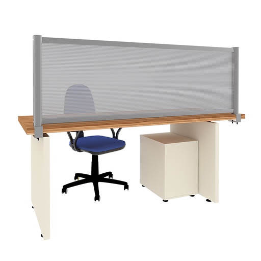 [049092] Mampara separadora de sobremesa con panel translúcido - Dim.: 1800x60x600h mm - Aluminio y policarbonato