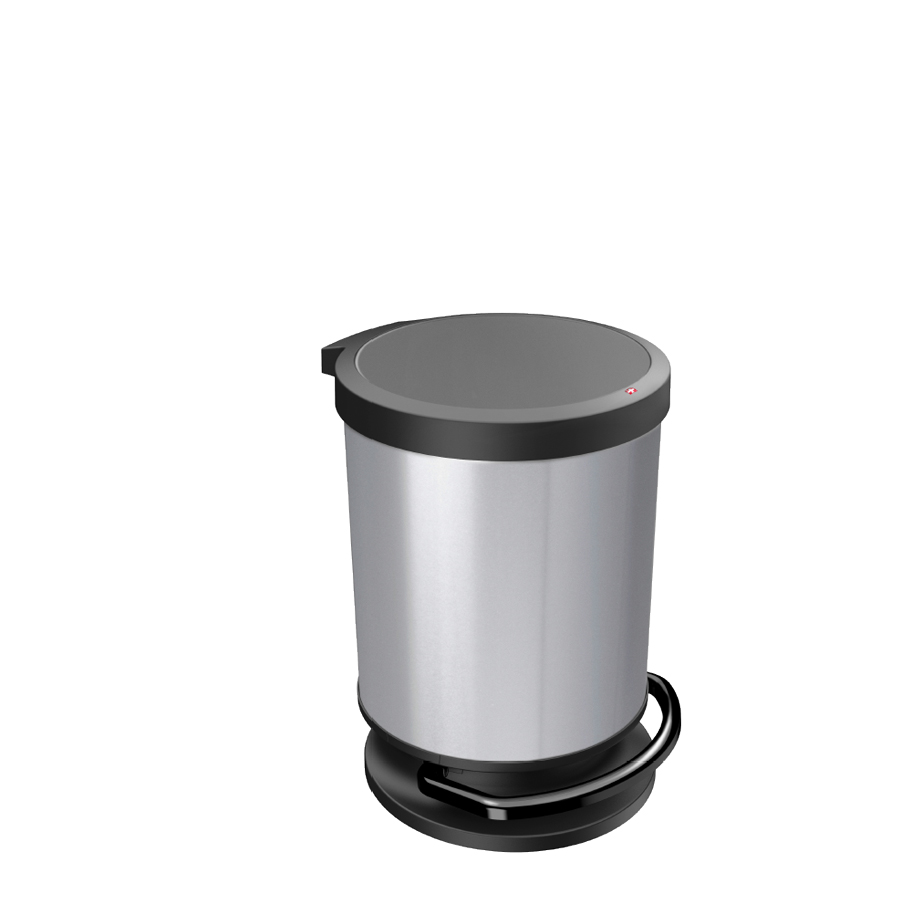 [049094] Papelera de plástico con tapa de apertura mediante pedal y 20 lts. - Dim.: 357x302x432h mm - Gris metalizado