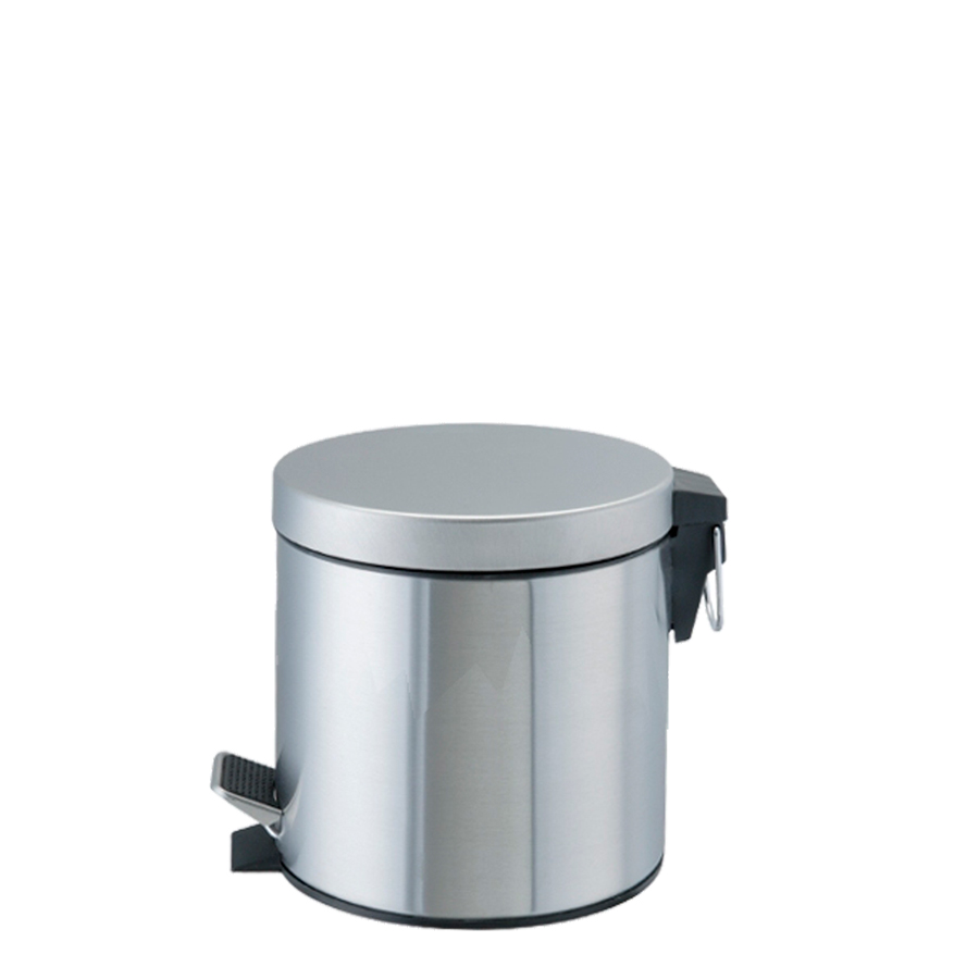 [049132] Papelera de 5 lts. de acero inoxidable con apertura a pedal - Dim.: Ø203x284h mm - Inoxidable