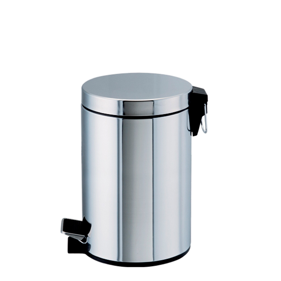 [049133] Papelera de 12 lts. de acero inoxidable con apertura a pedal - Dim.: Ø248x400h mm - Inoxidable