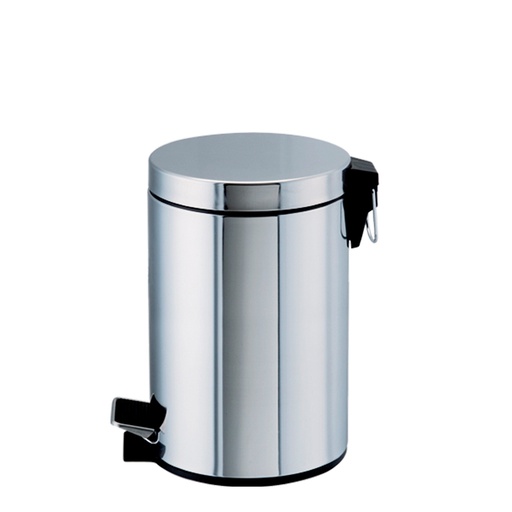 [049133] Papelera de 12 lts. de acero inoxidable con apertura a pedal - Dim.: Ø248x400h mm - Inoxidable