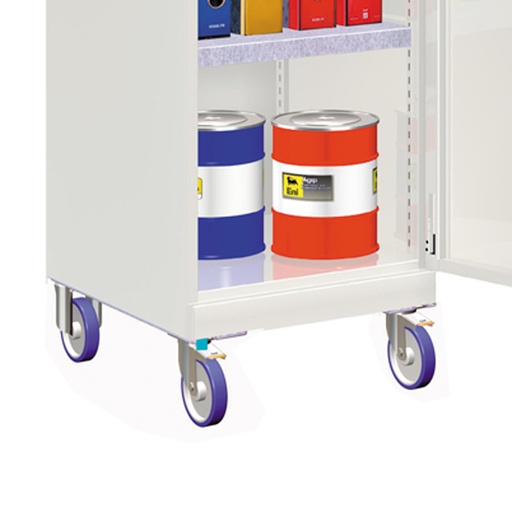 [049144] Juego de ruedas ø100 mm con soportes para armario ancho 400 mm