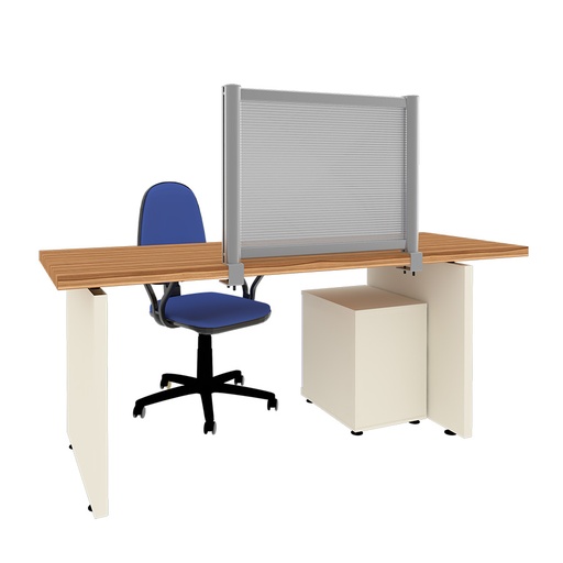 [049178] Mampara separadora de sobremesa con panel translúcido - Dim.: 800x60x600h mm - Aluminio y policarbonato