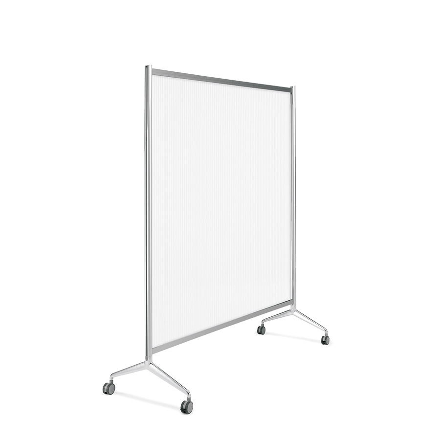 [049185] Mampara separadora móvil con panel translúcido - Dim.: 1000x530x1750h mm - Aluminio y policarbonato