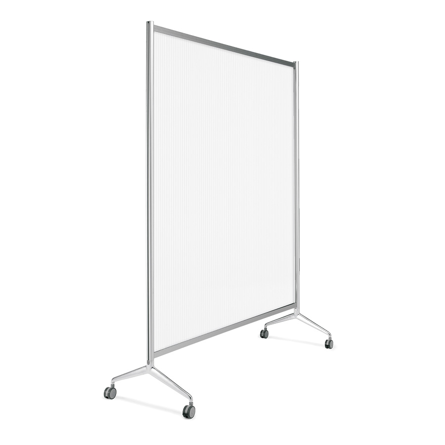 [049186] Mampara separadora móvil con panel translúcido - Dim.: 1000x530x2050h mm - Aluminio y policarbonato