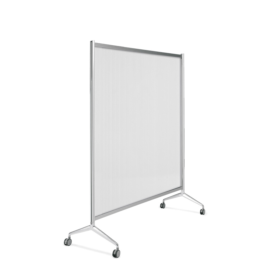 [049187] Mampara separadora móvil con panel transparente - Dim.: 1000x530x1750h mm - Aluminio y policarbonato