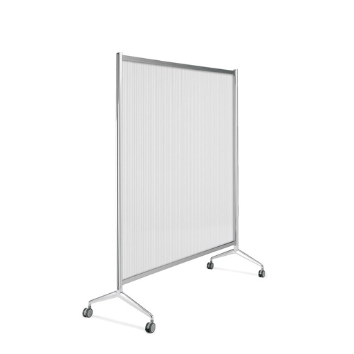 [049187] Mampara separadora móvil con panel transparente - Dim.: 1000x530x1750h mm - Aluminio y policarbonato