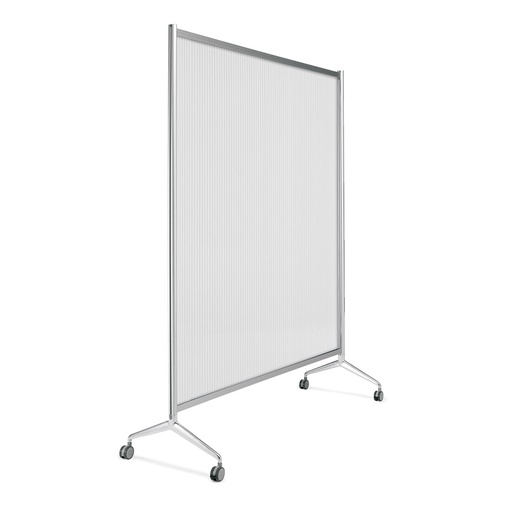 [049188] Mampara separadora móvil con panel transparente - Dim.: 1000x530x2050h mm - Aluminio y policarbonato