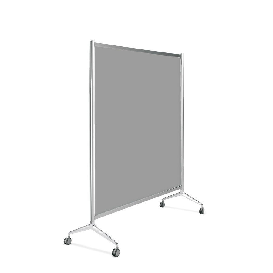 [049190] Mampara separadora móvil con panel opaco de melamina - Dim.: 1000x530x1750h mm - Aluminio