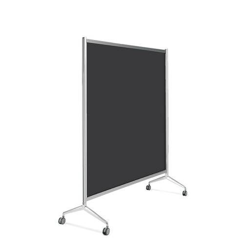 [049191] Mampara separadora móvil con panel opaco de melamina - Dim.: 1000x530x1750h mm - Aluminio