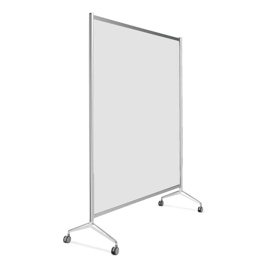 [049192] Mampara separadora móvil con panel opaco de melamina - Dim.: 1000x530x2050h mm - Aluminio