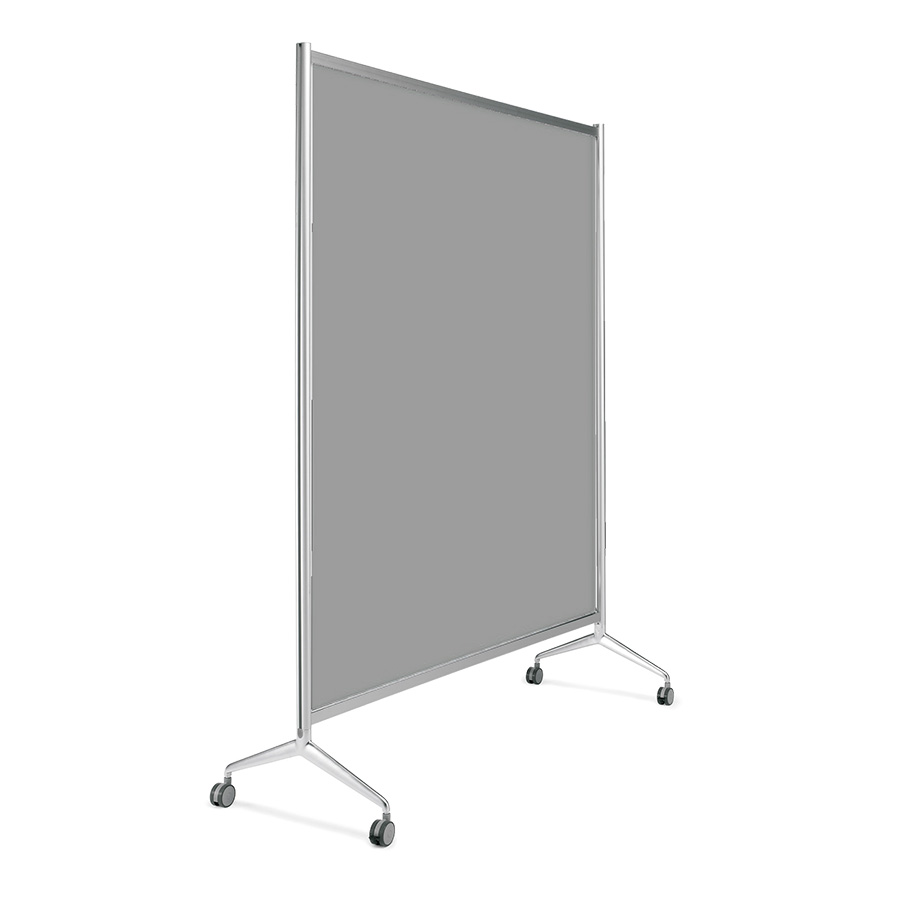 [049193] Mampara separadora móvil con panel opaco de melamina - Dim.: 1000x530x2050h mm - Aluminio