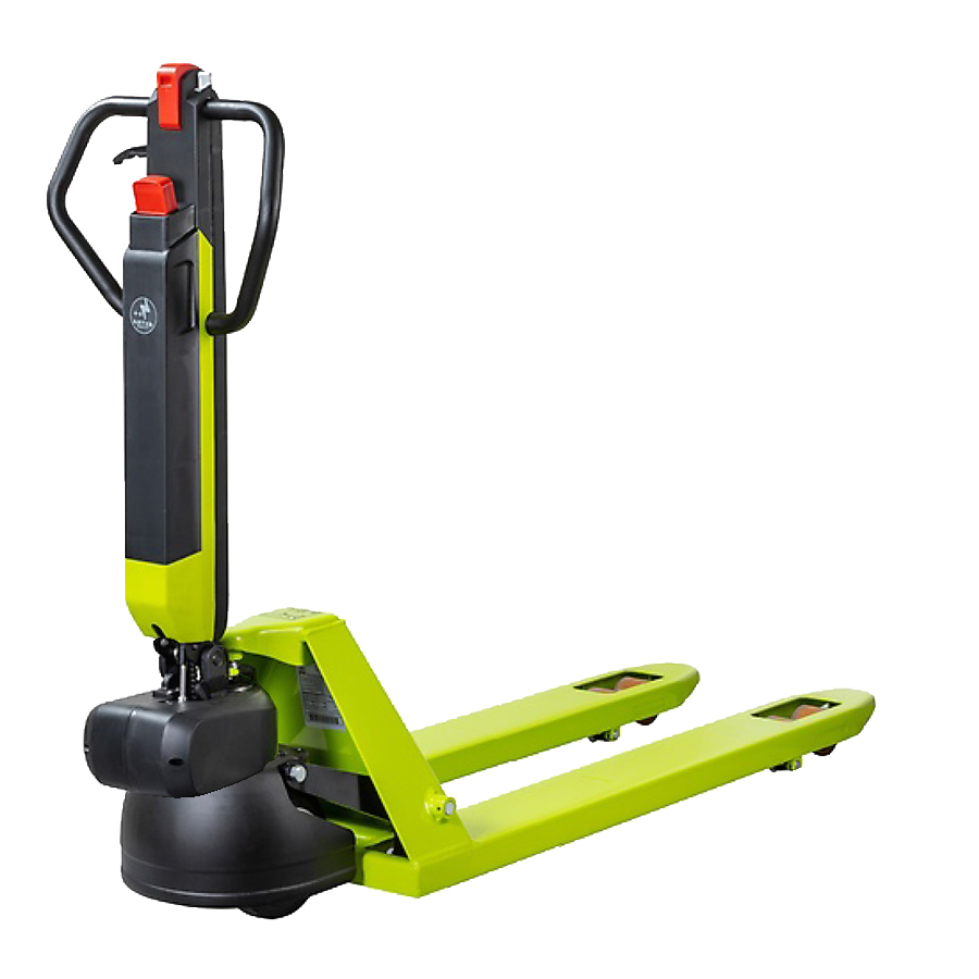 [049263] Transpaleta eléctrica de 1200 kg (sin cargador) - movimiento y elevación eléctricos - Dim. palas: 1350x525 mm - Verde Pantone 382C