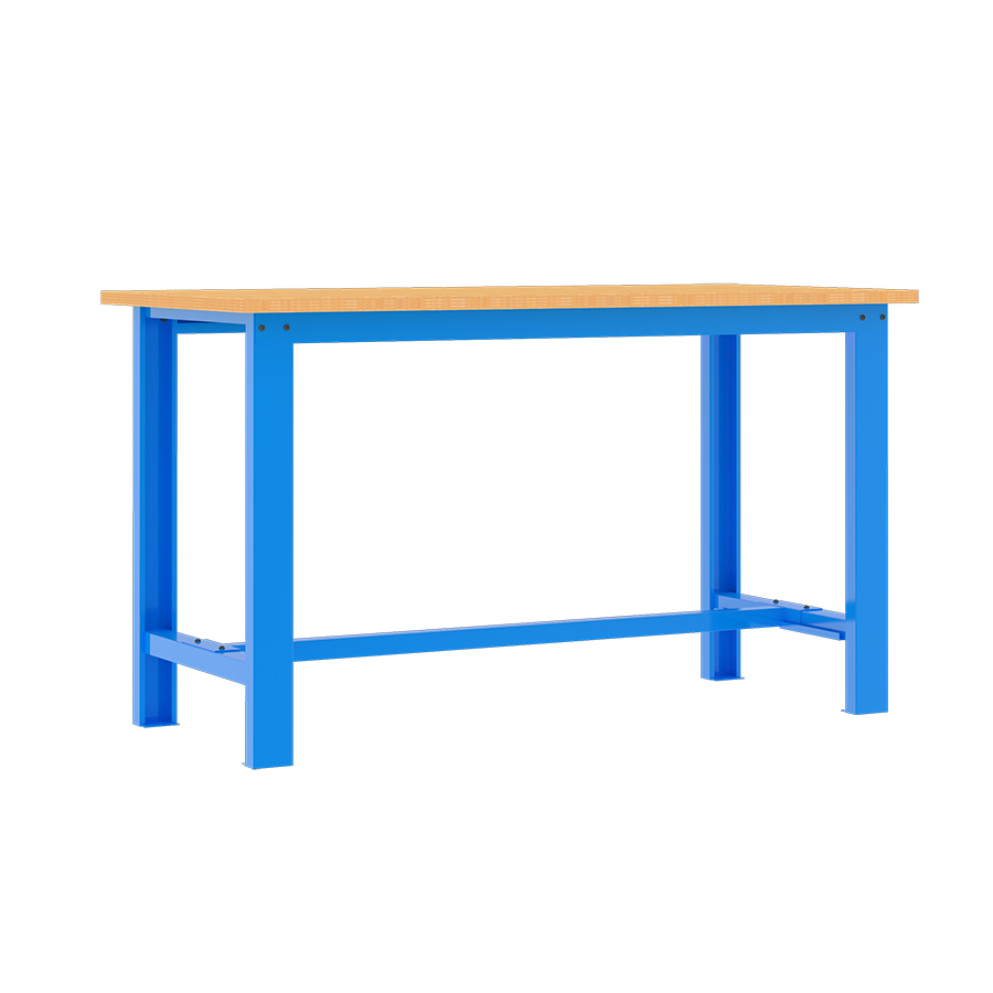 [049318] Banco de trabajo desmontable con encimera de madera de haya - Dim.: 1500x750x877h mm - Azul ral 5015