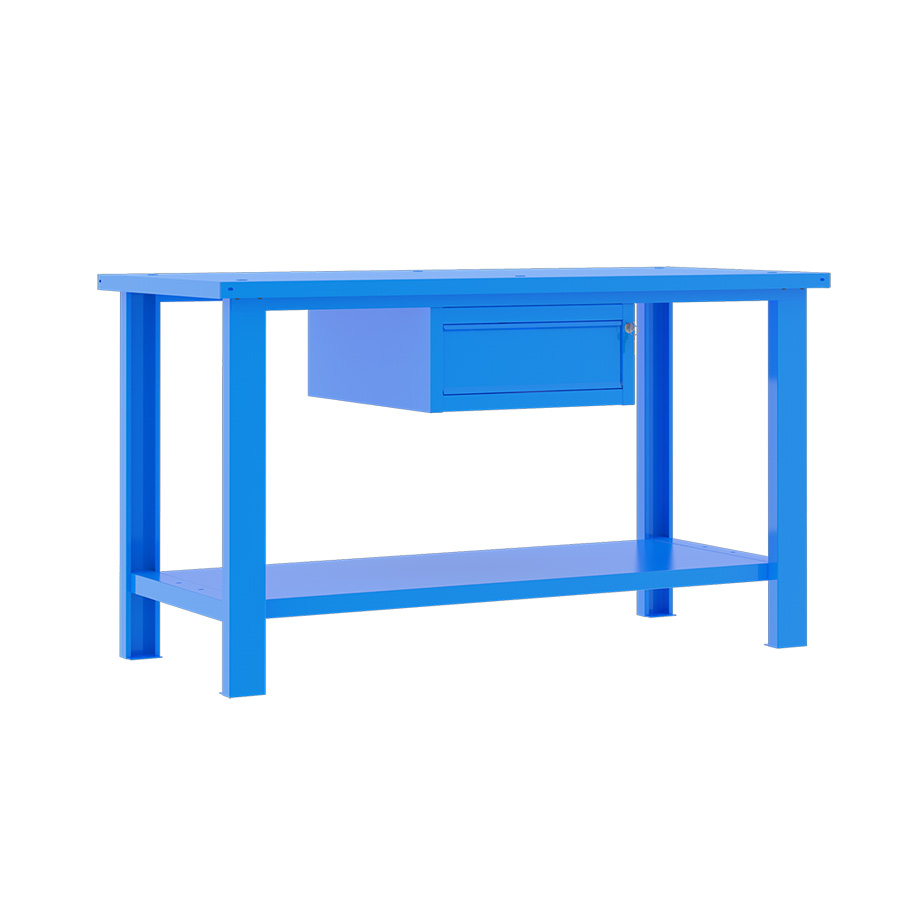 [049319] Banco de trabajo desmontable con encimera de acero - Dim.: 1500x700x860h mm - Azul ral 5015