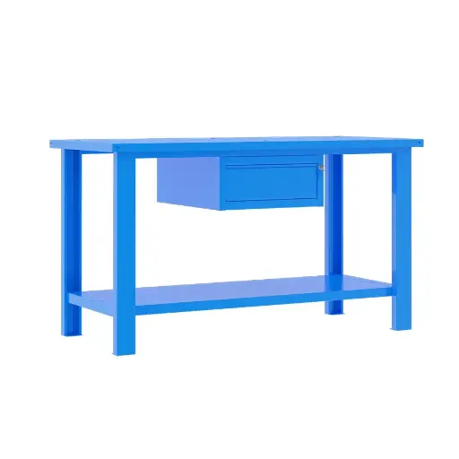 [049319] Banco de trabajo desmontable con encimera de acero sin reborde - Dim.: 1500x700x890h mm - Azul ral 5015