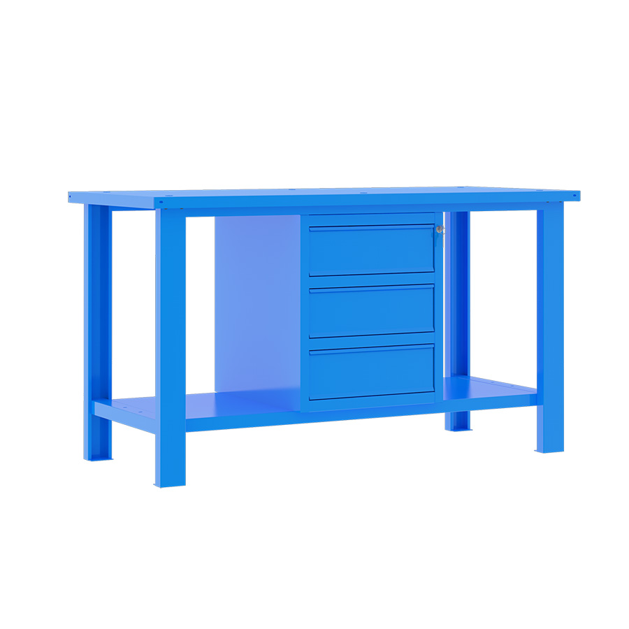 [049321] Banco de trabajo desmontable con encimera de acero - Dim.: 1500x700x860h mm - Azul ral 5015