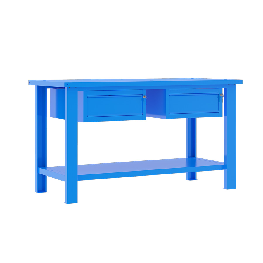 [049325] Banco de trabajo desmontable con encimera de acero - Dim.: 1500x700x860h mm - Azul ral 5015