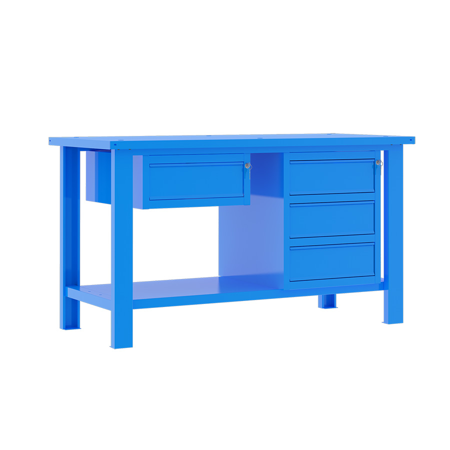 [049327] Banco de trabajo desmontable con encimera de acero - Dim.: 1500x700x860h mm - Azul ral 5015