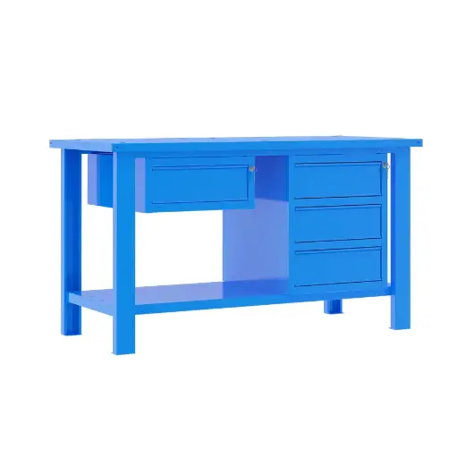 [049327] Banco de trabajo desmontable con encimera de acero - Dim.: 1500x700x860h mm - Azul ral 5015