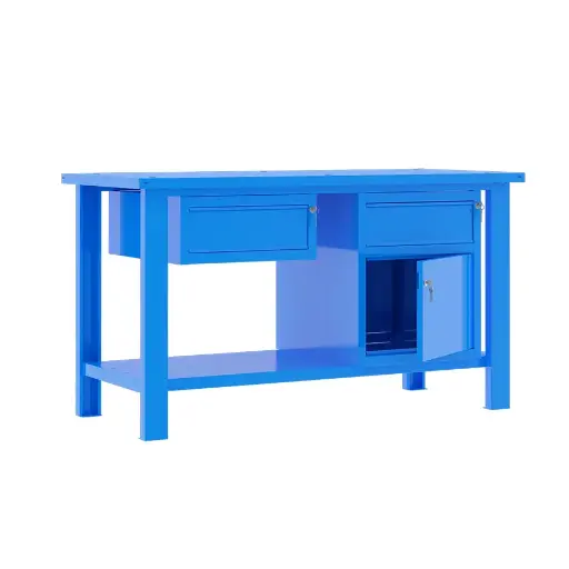 [049329] Banco de trabajo desmontable con encimera de acero sin reborde - Dim.: 1500x700x890h mm - Azul ral 5015