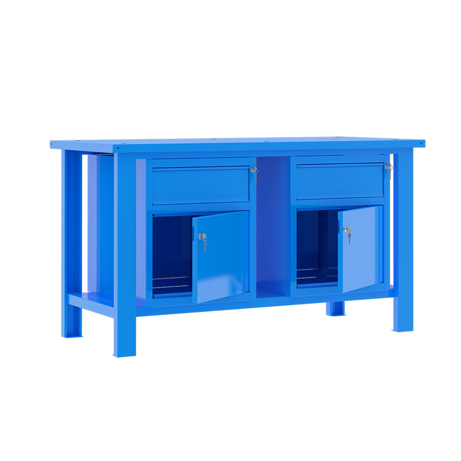 [049335] Banco de trabajo desmontable con encimera de acero - Dim.: 1500x700x860h mm - Azul ral 5015