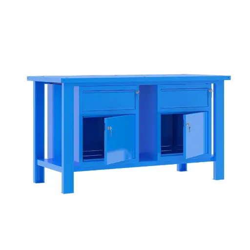 [049335] Banco de trabajo desmontable con encimera de acero sin reborde - Dim.: 1500x700x890h mm - Azul ral 5015