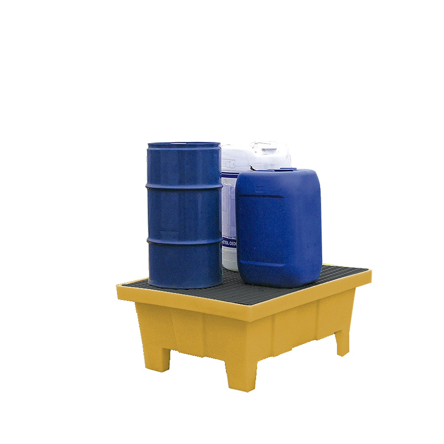[049337] Cubeta colectora plástica de 70 lts. de capacidad para botellas y garrafas con rejilla - Dim.: 810x640x340h mm - Amarillo