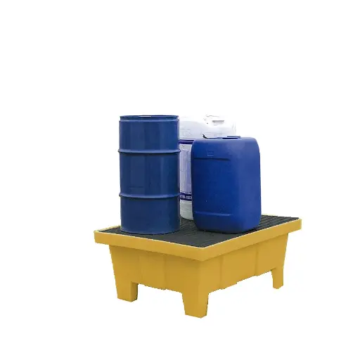 [049337] Cubeta colectora plástica de 70 lts. de capacidad para botellas y garrafas con rejilla - Dim.: 810x640x340h mm - Amarillo