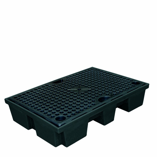 [049338] Cubeta colectora plástica de 120 lts. de capacidad para botellas y garrafas con rejilla - Dim.: 1240x840x230h mm - Negro