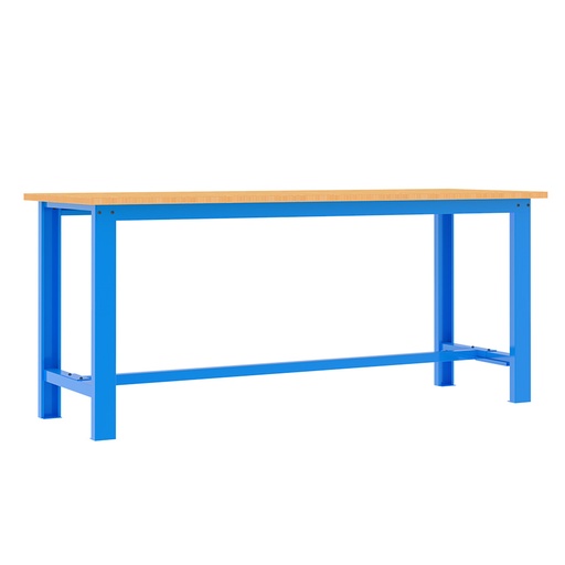 [049347] Banco de trabajo desmontable con encimera de madera de haya - Dim.: 2000x750x877h mm - Azul ral 5015