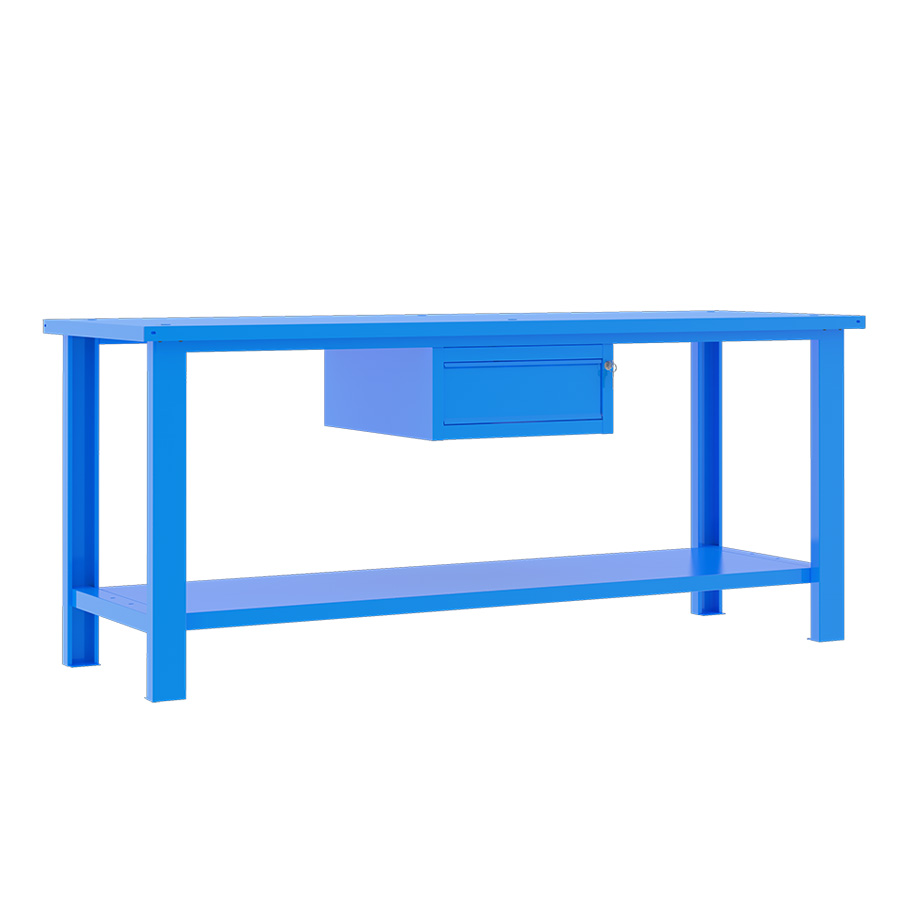 [049348] Banco de trabajo desmontable con encimera de acero - Dim.: 2000x700x860h mm - Azul ral 5015