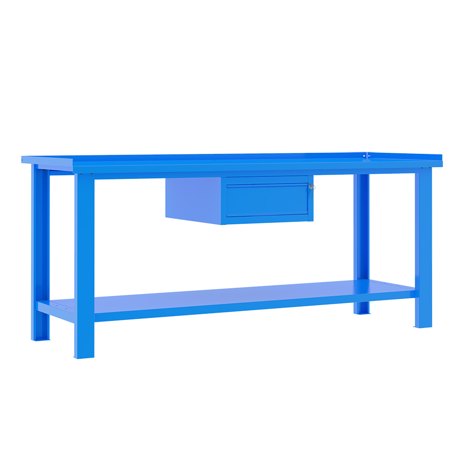 [049348] Banco de trabajo desmontable con encimera de acero sin reborde - Dim.: 2000x700x890h mm - Azul ral 5015