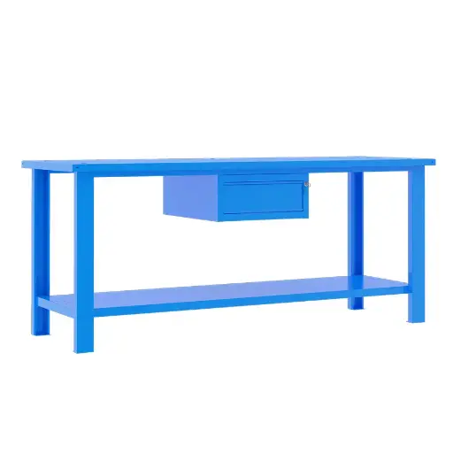 [049348] Banco de trabajo desmontable con encimera de acero - Dim.: 2000x700x860h mm - Azul ral 5015
