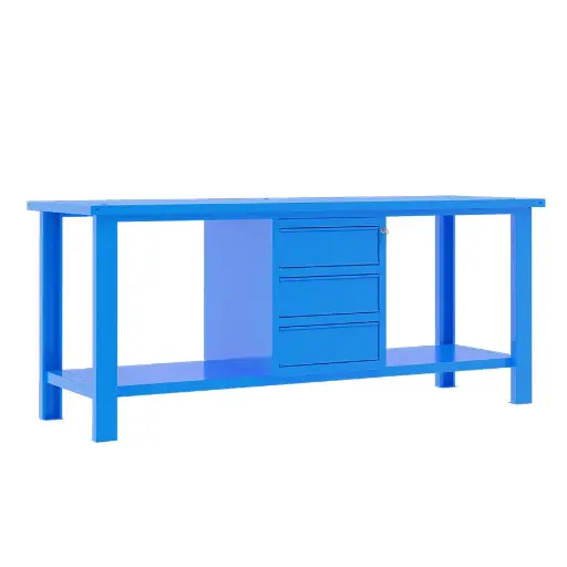 [049350] Banco de trabajo desmontable con encimera de acero - Dim.: 2000x700x860h mm - Azul ral 5015