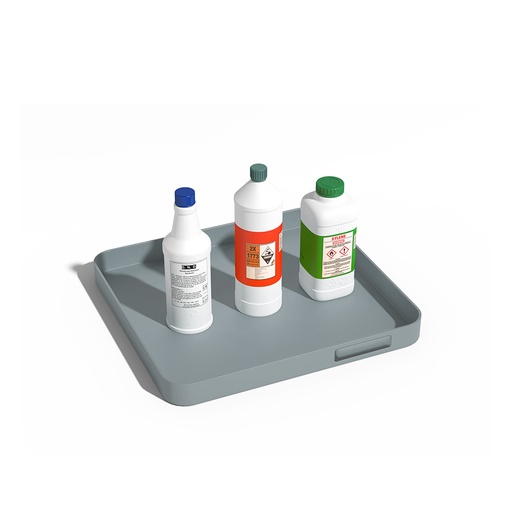 [049371] Cubeta colectora plástica de 5 lts. de capacidad para recipientes pequeños - Dim.: 445x415x45h mm - Gris