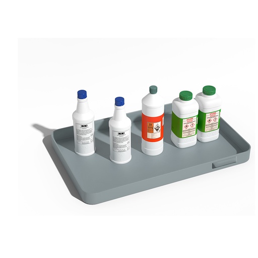 [049375] Cubeta colectora plástica de 8 lts. de capacidad para recipientes pequeños - Dim.: 635x410x50h mm - Gris