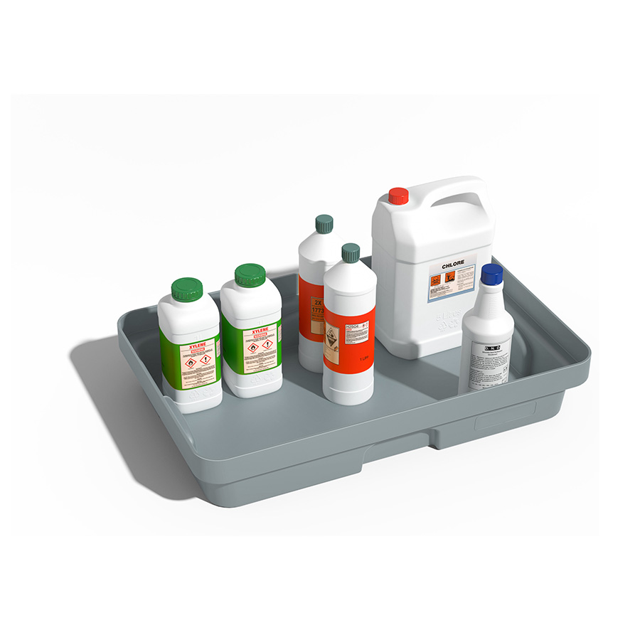 [049383] Cubeta colectora plástica de 20 lts. de capacidad para recipientes pequeños - Dim.: 640x410x115h mm - Gris