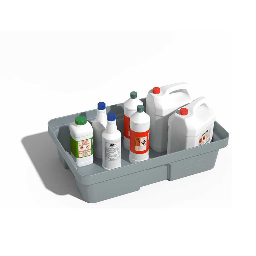 [049387] Cubeta colectora plástica de 30 lts. de capacidad para recipientes pequeños - Dim.: 640x410x165h mm - Gris