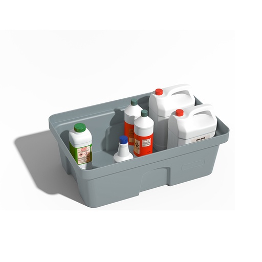 [049390] Cubeta colectora plástica de 40 lts. de capacidad para recipientes pequeños - Dim.: 640x410x220h mm - Gris