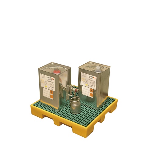 [049394] Cubeta colectora plástica de 35 lts. de capacidad para botellas y garrafas con rejilla - Dim.: 710x660x115h mm - Amarillo